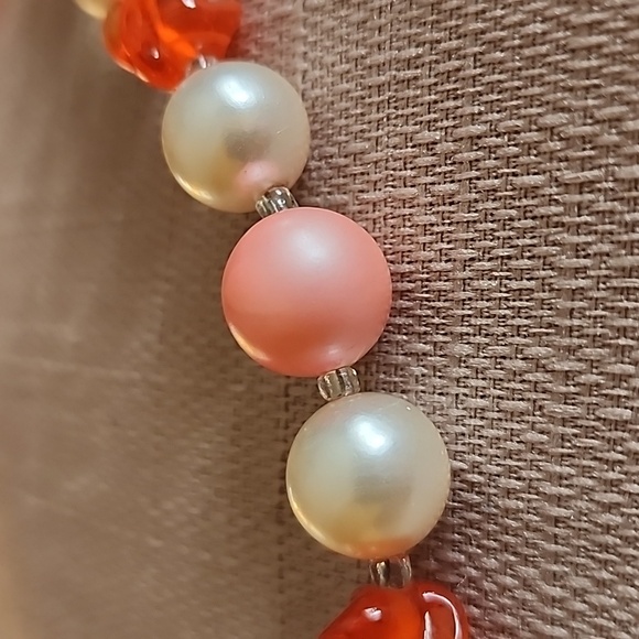 Vintage Beaded with Faux Pearls Necklace - Picture 3 of 7